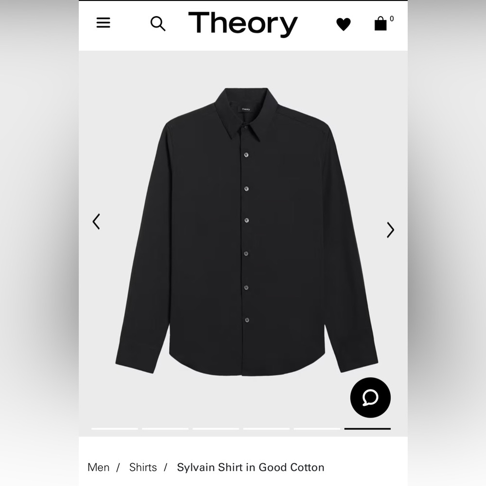Men’s BLACK Theory Sylvain Shirt in Good Cotton